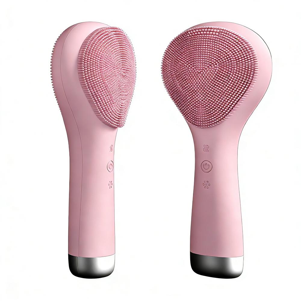 Silicone Facial Cleansing Brush Hot Cold and Vibration Waterproof Rechargeable Electric Face Scrub Brush Face Massager Rechargeable
