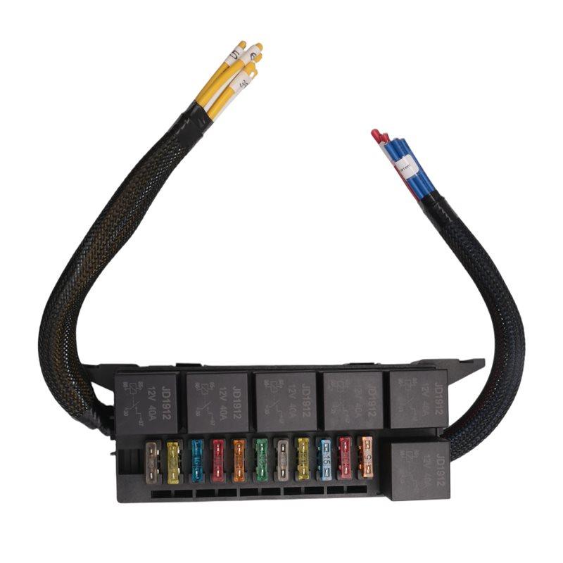 

Relay Box With 6 Relays And 11 Way ATC/ATO Relay Fuse Box For Automotive, Marine