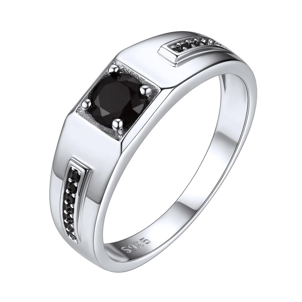 925 Sterling Silver Rings Round Square Black Clear White A+++ CZ Engagement Wedding Custom Lovers Couple Rings Jewelry Gift