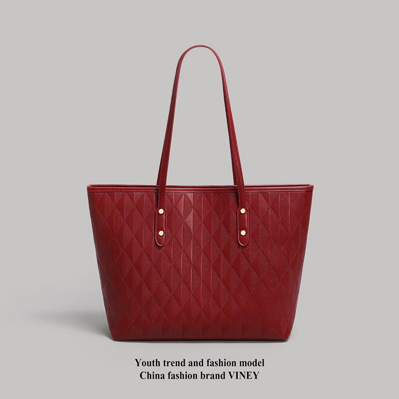 

Tote Bag Women S Bag Large Capacity High-End Sense Red Commuter Bag Bridal Wedding Bag Luggage бордовий
