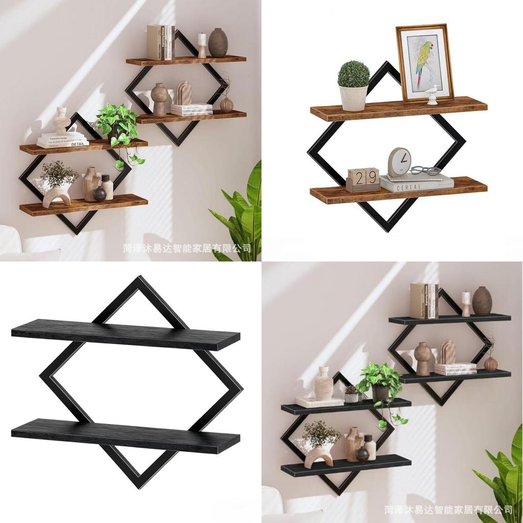 Nordisches Holz-Wandregal mit multifunktionalem Design zur Organisation des Zuhauses