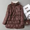 Autumn Winter Women Down Long Jacket Single Breasted Double Sided Puffer Coat