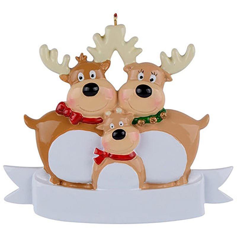 2021 Personalized Family Reindeer Pendant Christmas Tree Ornament Winter Gift Long Lasting Family Gift Decoration