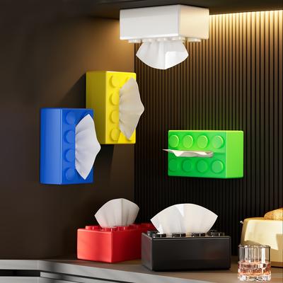 Plastic Decorative Tissue Box Holder Wall Mounted Desktop Creative Storage Suitable for Home Kitchen, Bedroom, Living Room
