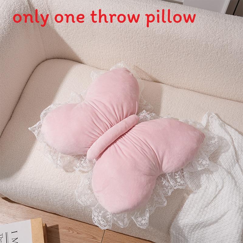 Elegant Butterfly Lumbar Pillow With Plush Cover For Bedroom And Living Room Decor