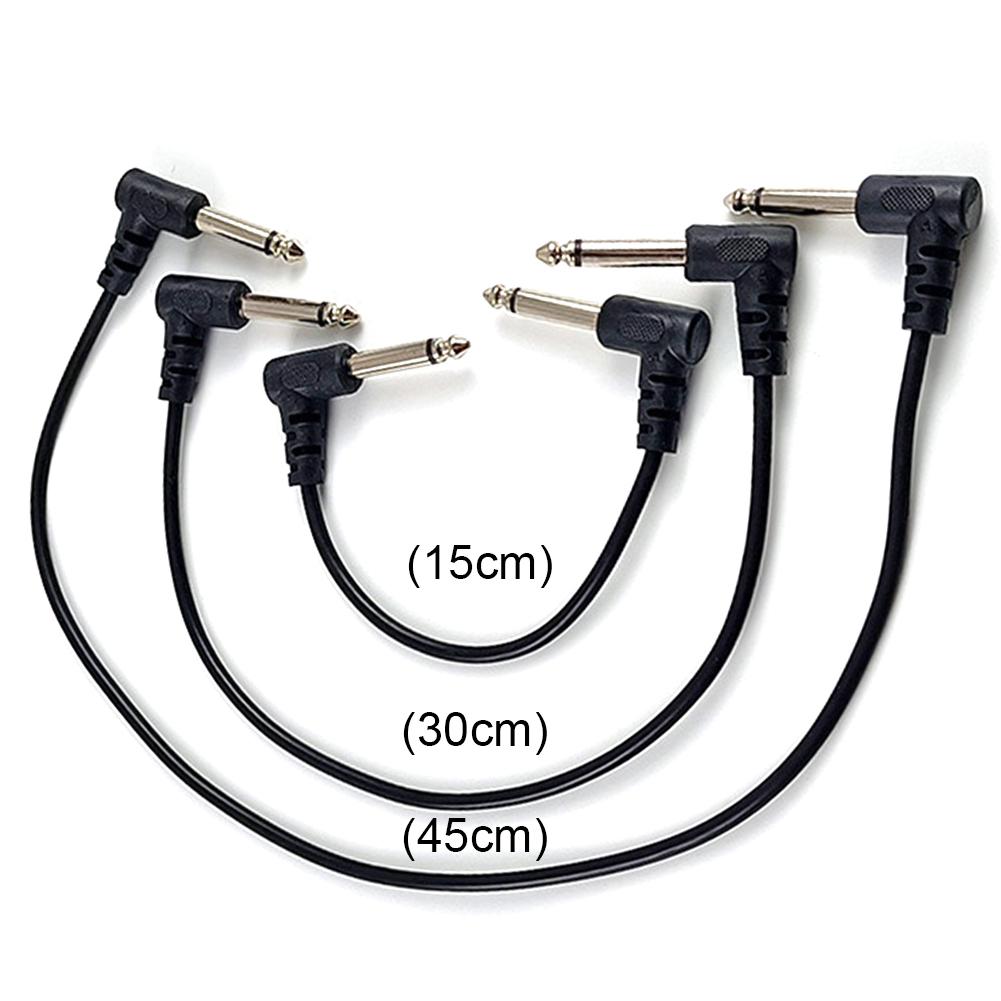 

6.35mm Guitar Patch Cable Audio Cable Connector Black Reusable for Guitar Bass S 15cm