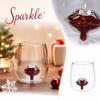 Borosilicate Glass Coffee Mug with 3D Christmas Design and Colorful Glitter - Clear Glass Cup for Hot and Cold Drinks