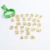 Latão Banho de Ouro 18K Pulseira Elástica Personalizada com Contas Brilhantes Letra Maiúscula Fio Contas Feminina Minimalista Elegante Zircônia