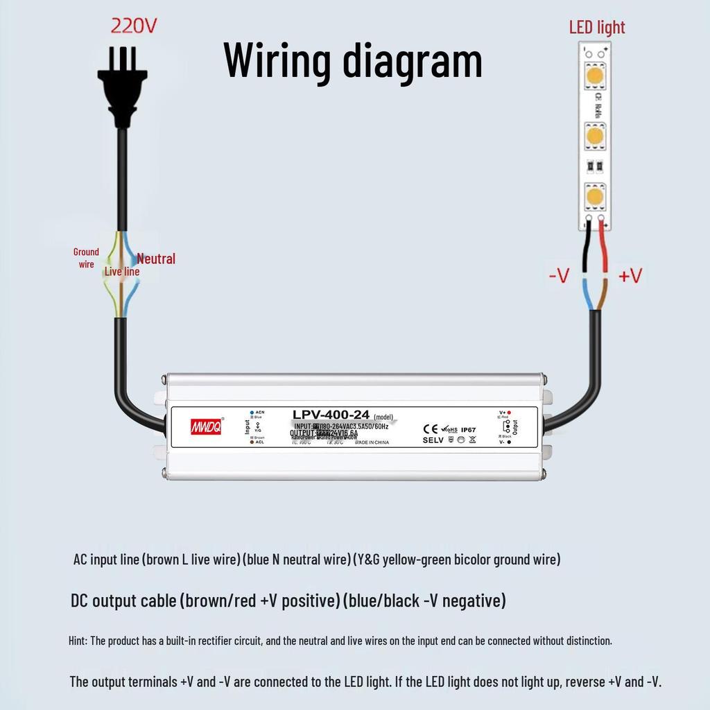 Outdoor Waterproof Power Supply: 400W/600W/1500W to 12V/24V/36V/48V DC LED
