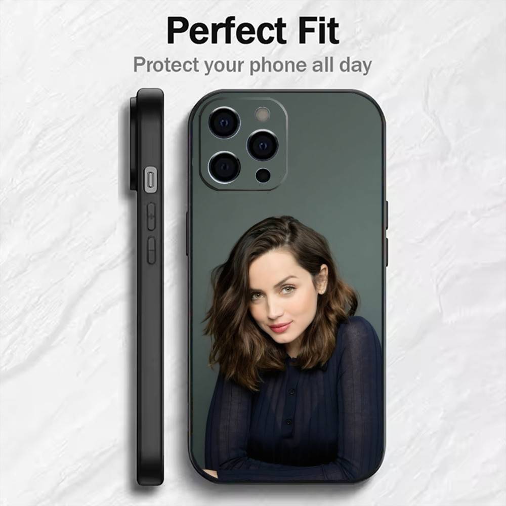 

Beauty A-Ana de A-Armas-s Actor Phone Case For iPhone17,16,15,14,13,12 Plus,Max Soft Silicone Black Cover iPhone16plus
