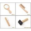 Children'S Simulation Barber Set Toys, Early Education Educational Toys, Wooden Simulation Barber, Hair Dryer, Role-Play Barber