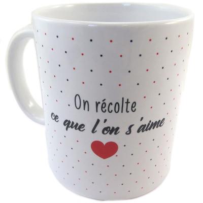 [P8495] - Ceramic Mug 'Messages' (We Harvest What We Love)