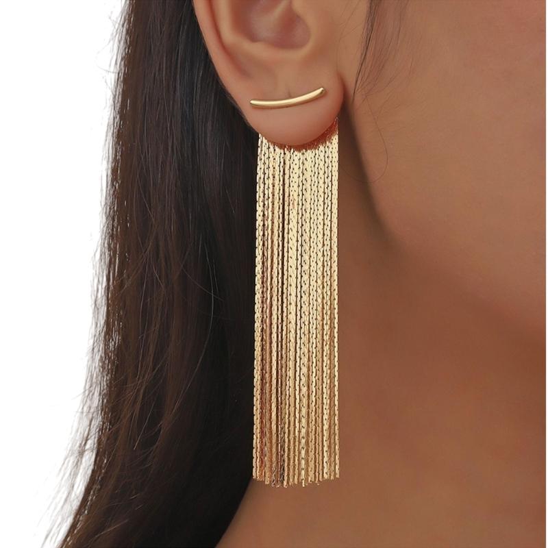 Portable Copper Tassels Earrings Comfortable All Day Wear Daily Fashion Jewelry