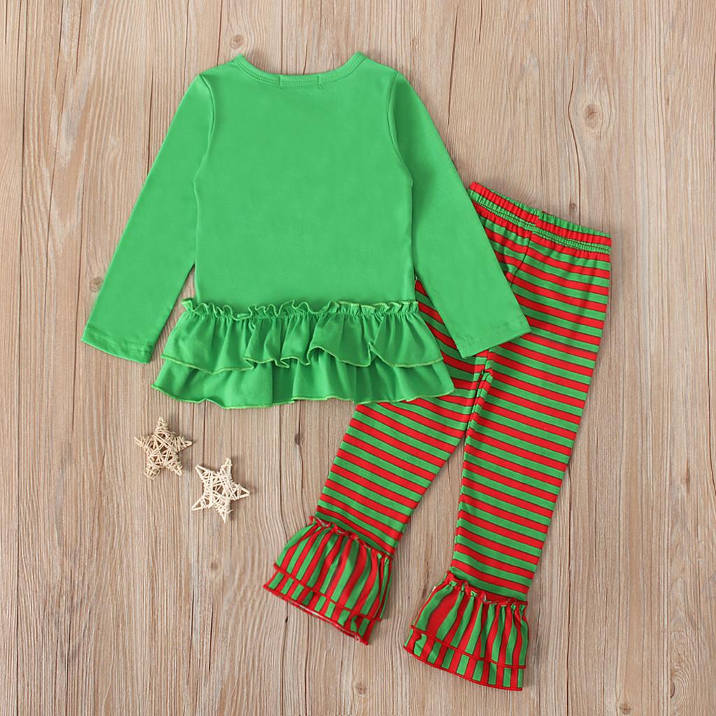 Girls Christmas Santa Clothing Set Baby Boys Infant Tops Pants Flares Outfits