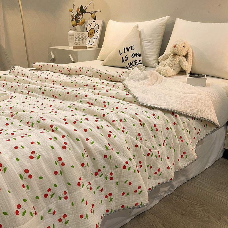 Children's Summer Cooling Quilt - Thin, Double-Layer Gauze, Machine Washable Blanket