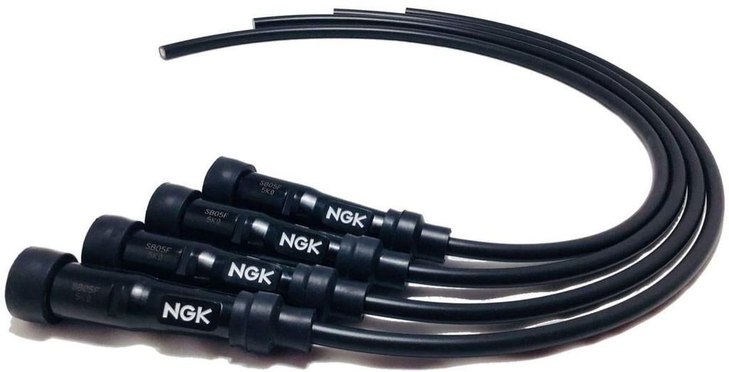 NGK Spark Plug Wire Set 4 for Zephyr (Black, Wires) 400x, Kai, FZ400, FZ750, GSX400S, Katana, VMAX, Zeal, etc.