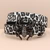Rhinestone Spider Buckle Belt Leopard Print Series Punk Decorative Women's Belt Yabi Decorative Belt
