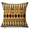 African Nation Style Cushion Cover, Culture Art Pattern, Exotic Cotton Linen, Car Sofa Pillow Case