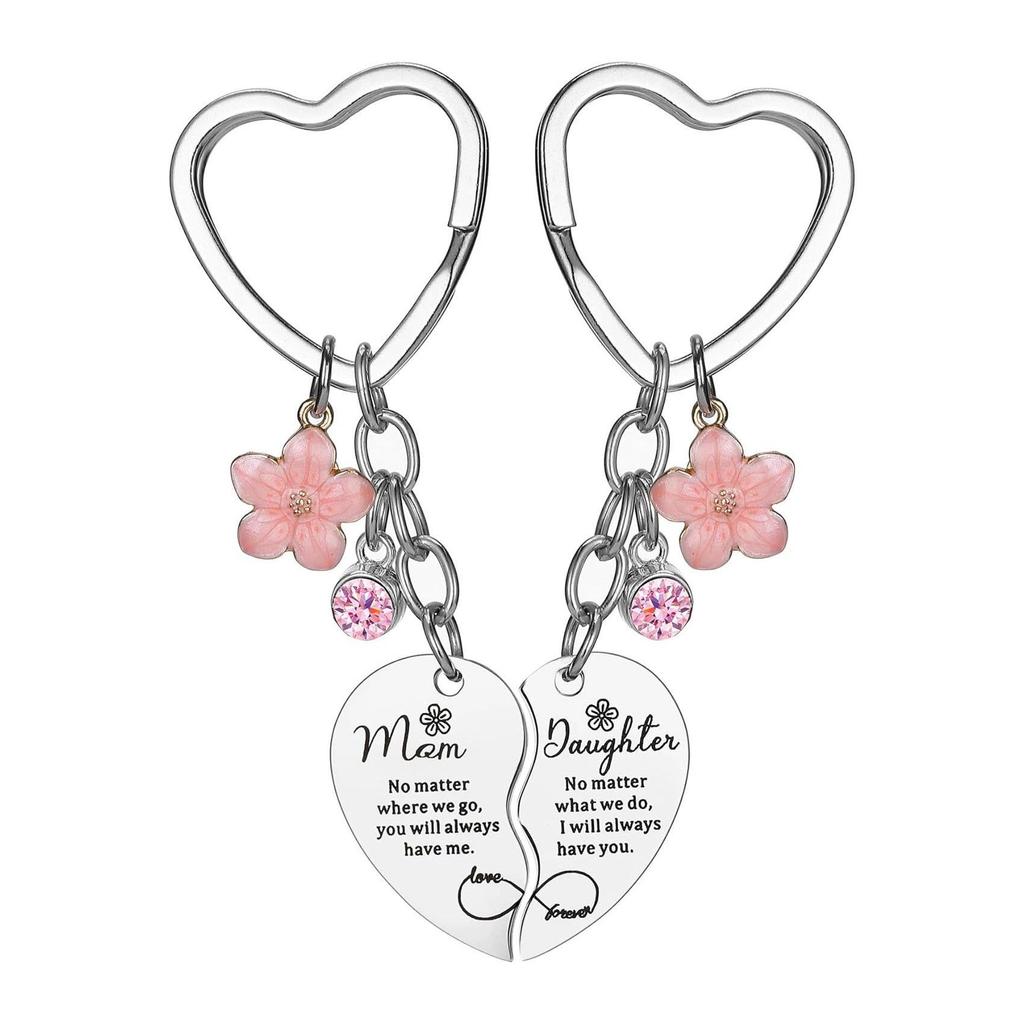 Mother's Day Heart Keychain & Pendant: Best Friend Stainless Steel Mood Necklace Gift