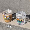 400 ml Kawaii Glas Wasser Flasche Nette Kaffeetasse Tumbler Tragbare Milch Blase Tee Bier Saft Tasse Mit Deckel Stroh drink Geschenk