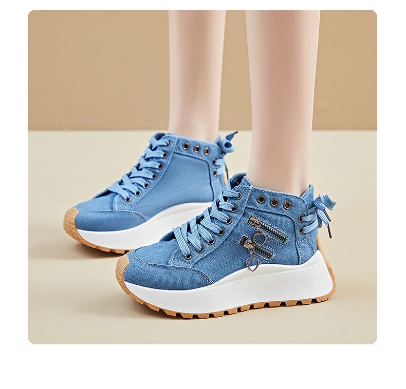 Korean Style Women's Dad Shoes - 2025 Autumn, Thick Sole, Height Increasing, Street Style Casual Sneakers (WF2001)