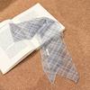 Long Striped Checkered Silk Scarf for Women Lattice Women Summer Scarf New Neck Scarf