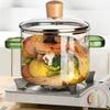 1600ml Glas Topf Klar Hitzebeständig Schnelles Erhitzen Schmor Topf Kochgeschirr Glas Kochtopf Gasherd Topf Hohes Borosilikatglas Topf