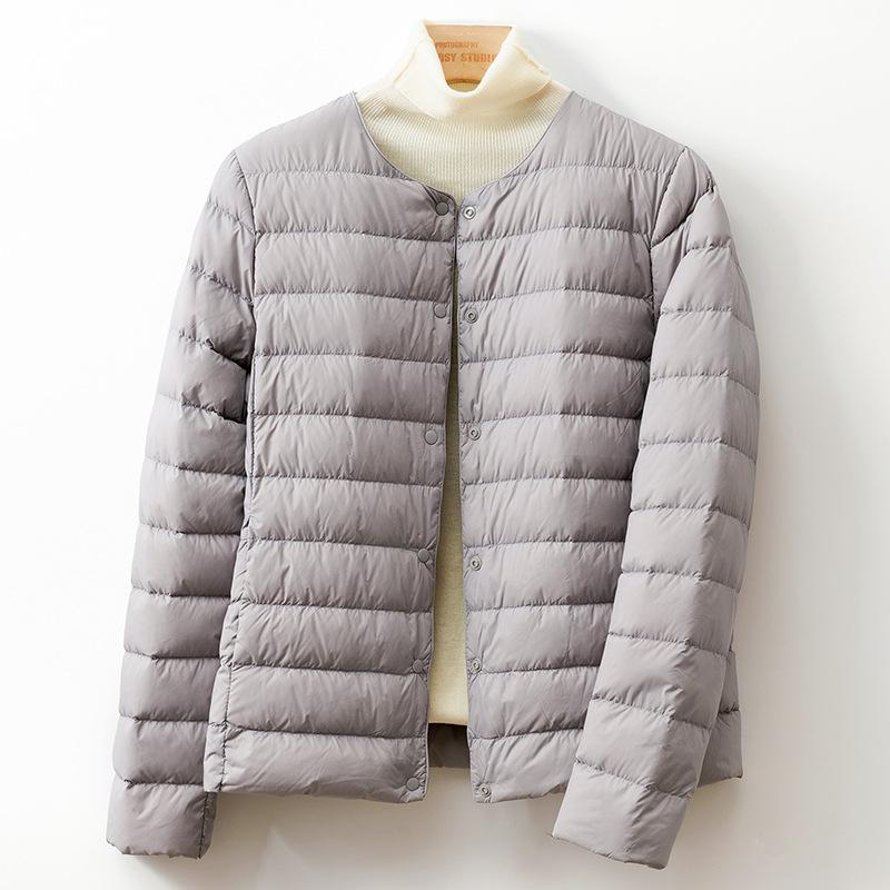 New national standard down liner light down jacket women's short collarless autumn and winter thin white duck down light inner wear