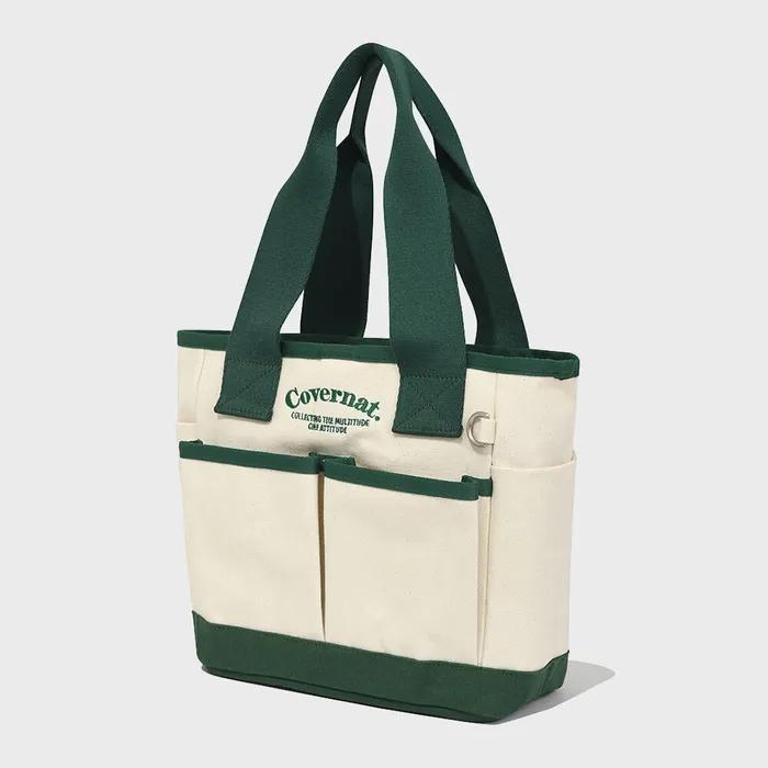 Arch Logo Canvas Tote Bag Green