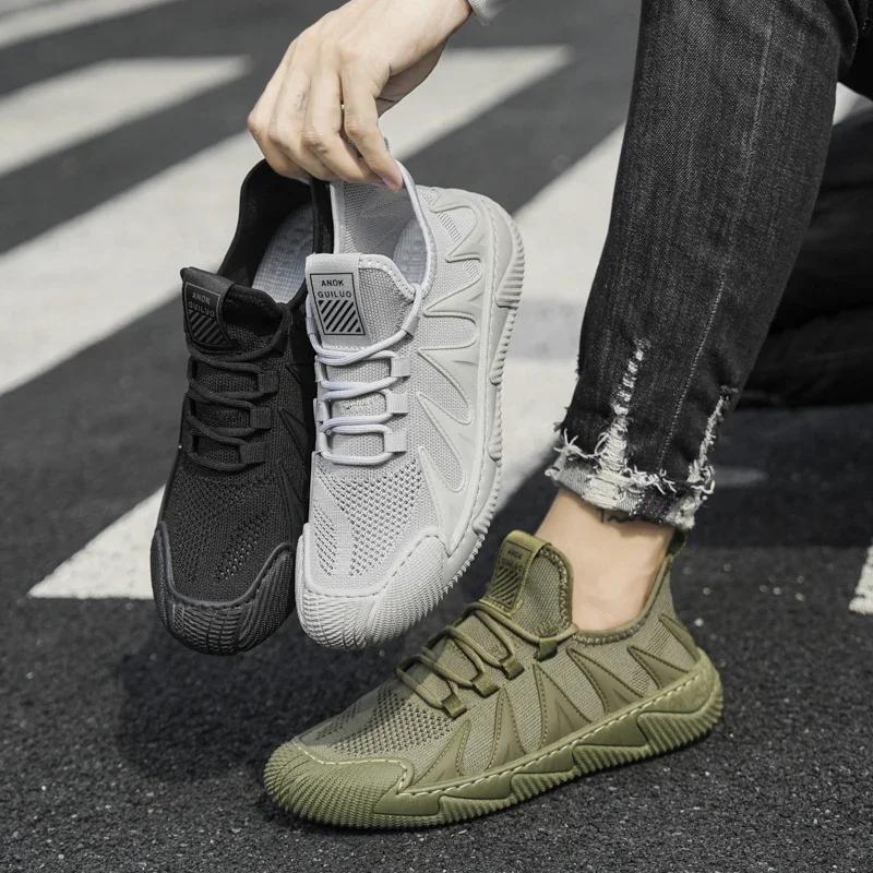 Mode Sneaker Leichte Freizeitschuhe Herren Plateau Rutschfest Laufschuhe Herren Sportschuhe Herren Mesh Atmungsaktiv Bequem