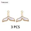14K Gold Plated Brass Small Cute Mermaid Whale Tail Charm Pendant For Jewelry Making DIY Bracelets Necklace Earring Findings