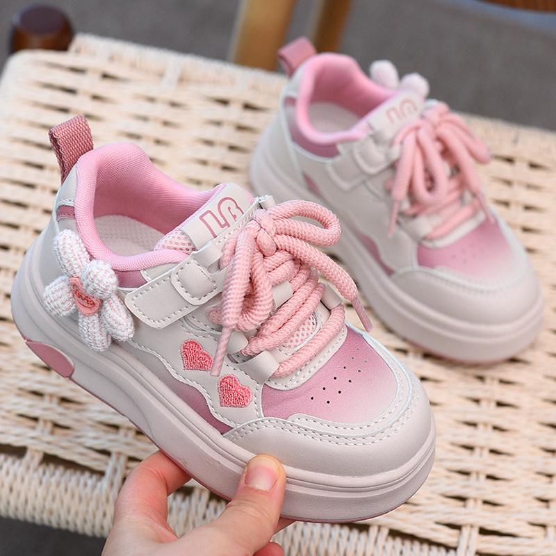 2026 Spring/Autumn Girls' Stylish Low-Top Skate Shoes – Cute, Soft Sole Casual Footwear for Little Girls