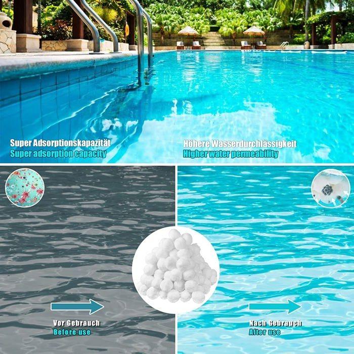 Balles filtrantes piscine 800 g - remplace 28,6 kg de sable, lavables et réutilisables