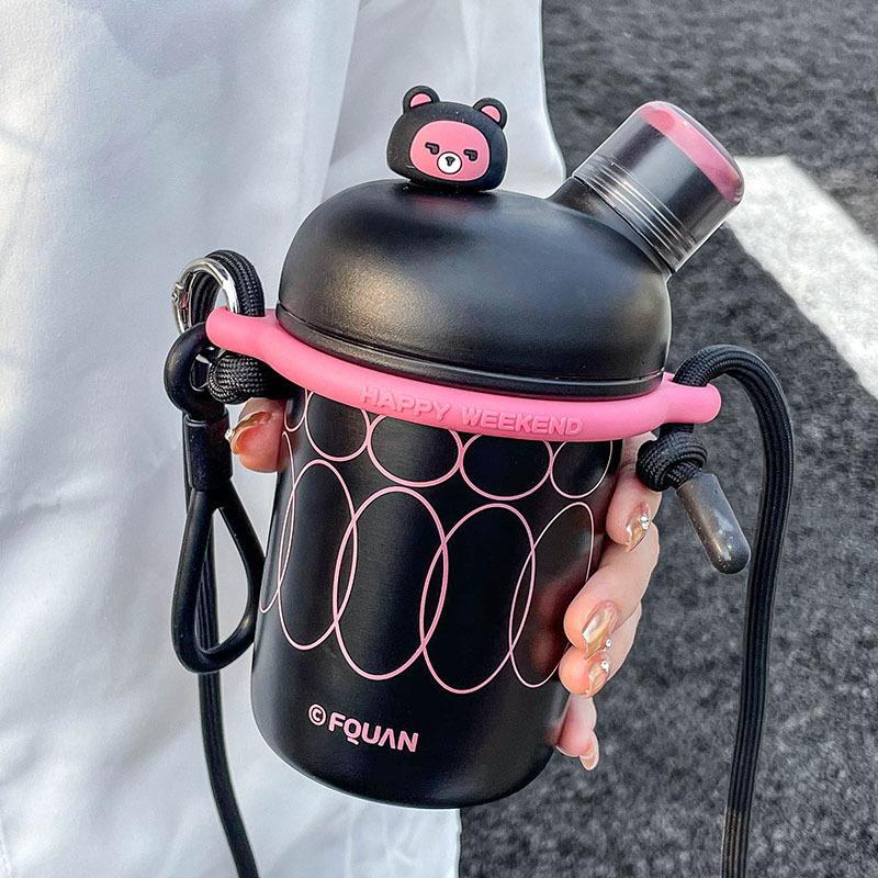 

Милая изоляционная бутылка для воды из нержавеющей стали с героями мультфильмов, уличная двойная термос для напитков, портативная детская вакуумная соломенная Термальная чашка 501-600ml