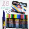 Multicolour Dual-Line Highlighter DIY Acrylic Paint Pens New Metallic Paint Markers  Glass Ceramic