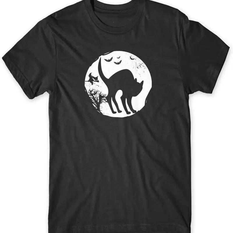 Creepy Cat Silhoutte Halloween Unisexs Funny Unisex Tshirt