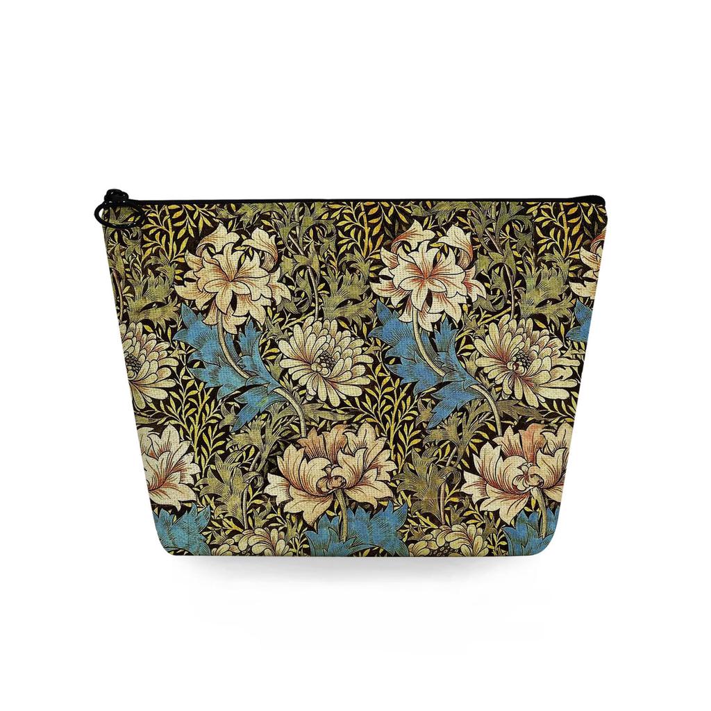 Women Flower Print Cosmetic Bag Toiletries Organize Travel Storage Case 6741 KTB