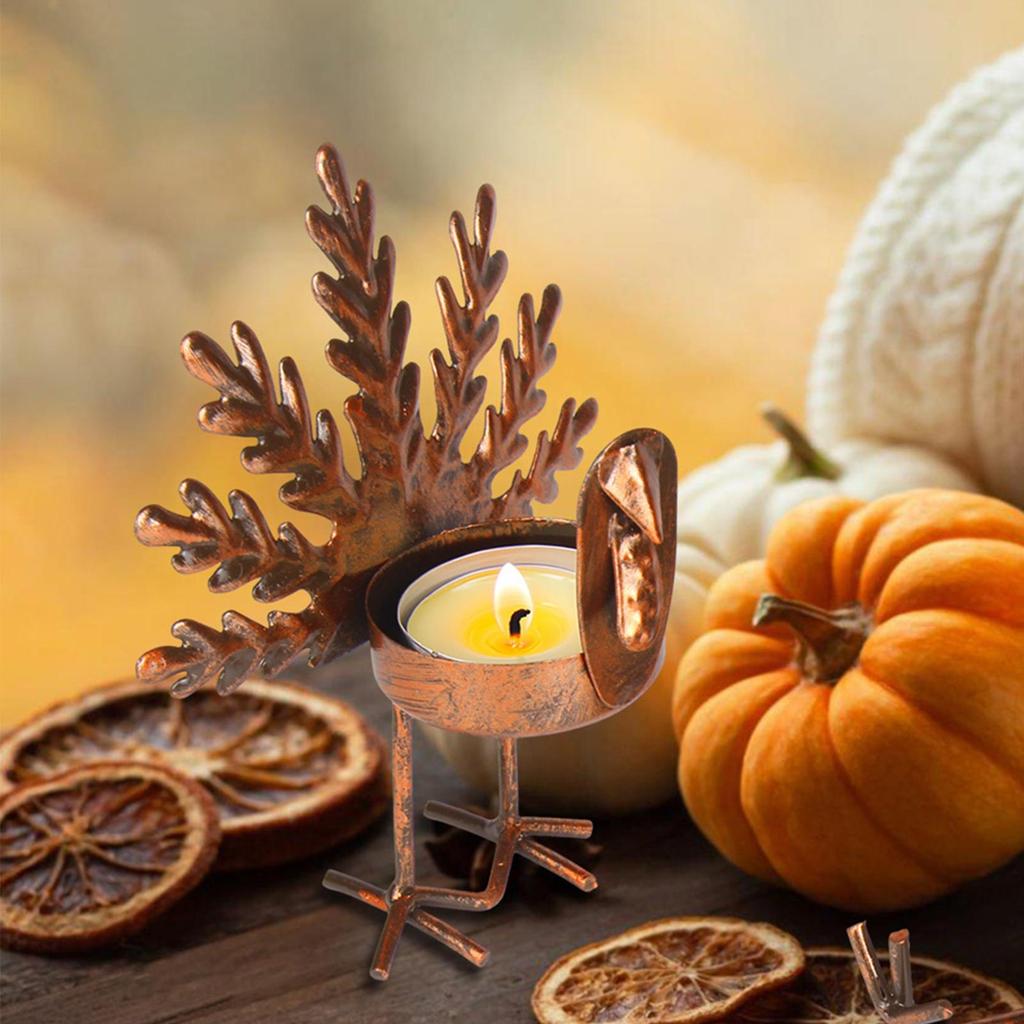 Elegant Turkey Candle Holder for Thanksgiving Decor - Stylish Table Centerpiece Fall Festivities