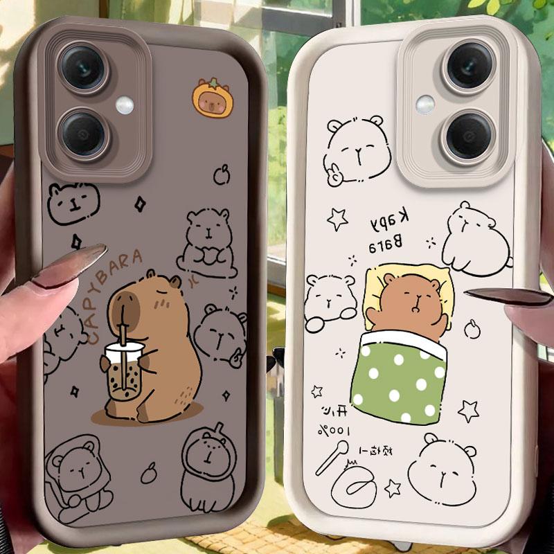 Cartoon Capybara Sleeping Case for Xiaomi Redmi Note 15 14 14S 13 5G 12S 11 10 Pro Plus 15C 14C 13C 12C 12 4G A1 A2 Cover Funda
