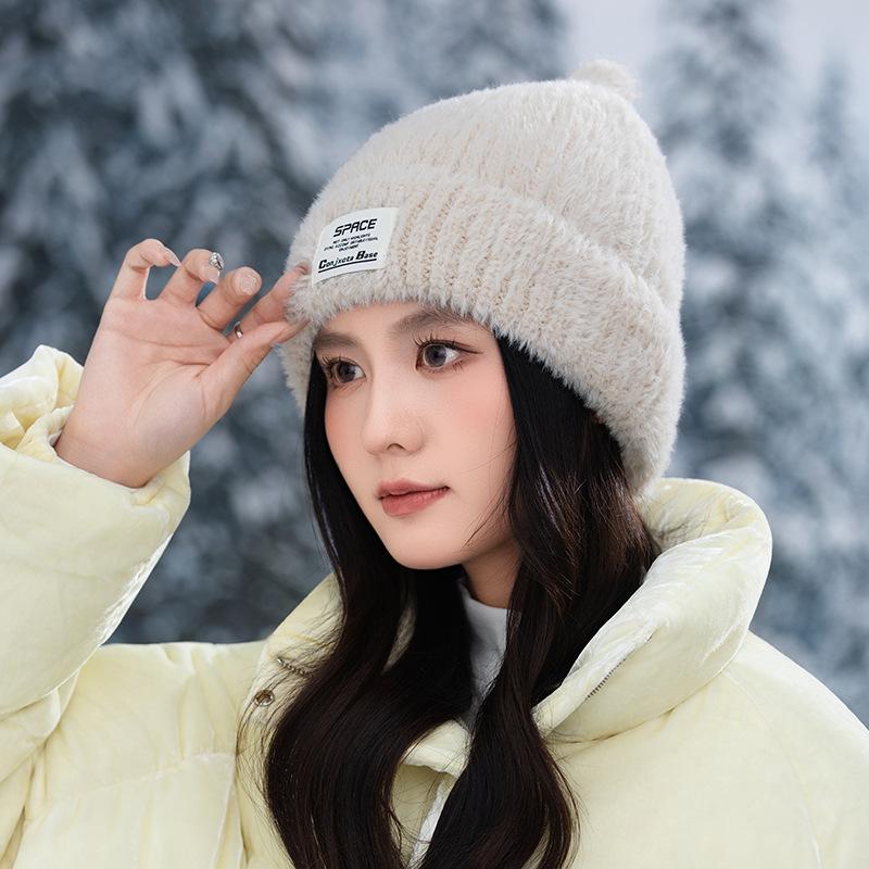 

Большой Обхват Головы Зимняя Шапка Плюс Шерсть для Женщин Корейский Стиль Уличная Ветрозащитная Защита Ушей Головная Шапка Повседневная Теплая Плюшевая Шапка One Size