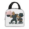 Dwayne Johnson And Kevin Hart Gym Cartoon Insulated Lunch Bag for Women Kids Portable Food Boxes Thermal Lunch Box Tote