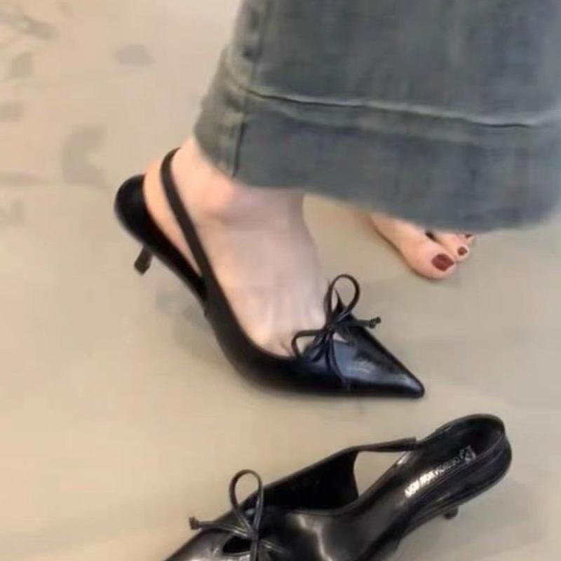 Fashion New Summer Slip On High Heels Women Sandals Fashion Butterfly-knot Singbacks Pumps Stripper Party Female Sandals Zapatos Mujer