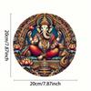 Vintage Ganesh Round Metal Wall Art Home Decor