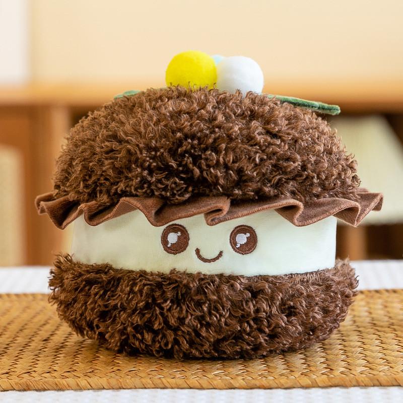 

Plush Fruit Cake Macaron Toy With Short Plush Fabric For Kids Playroom Decor коричневый