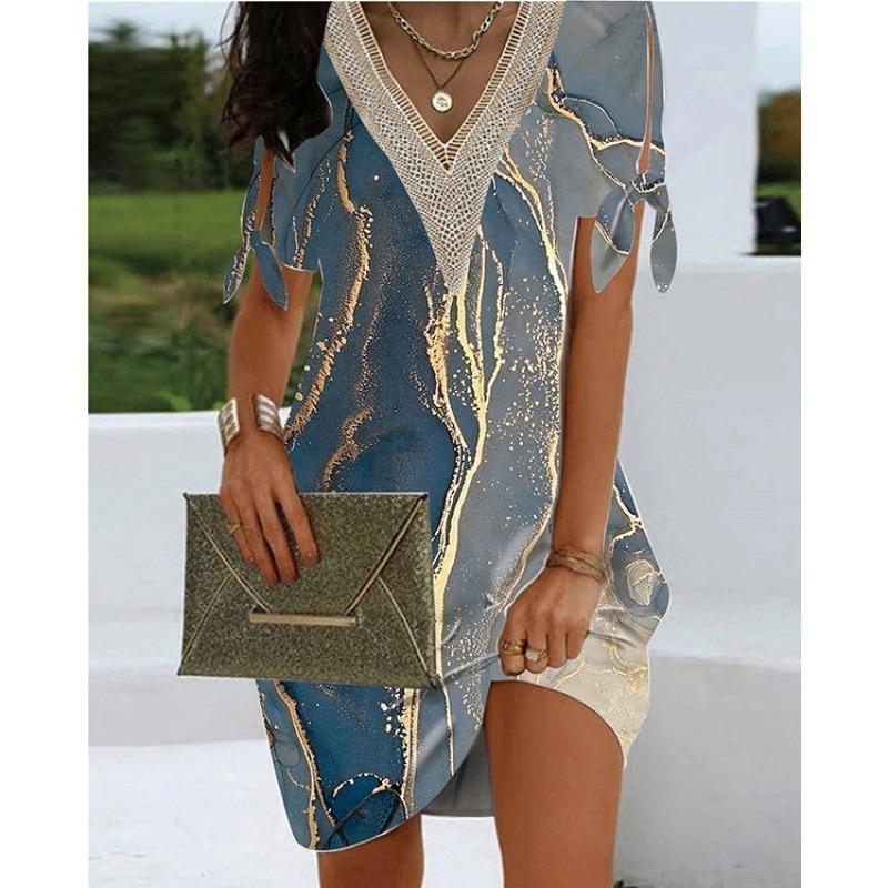BITCED Fashion Summer Spring Short Sleeve V-Neck Casual Dresses