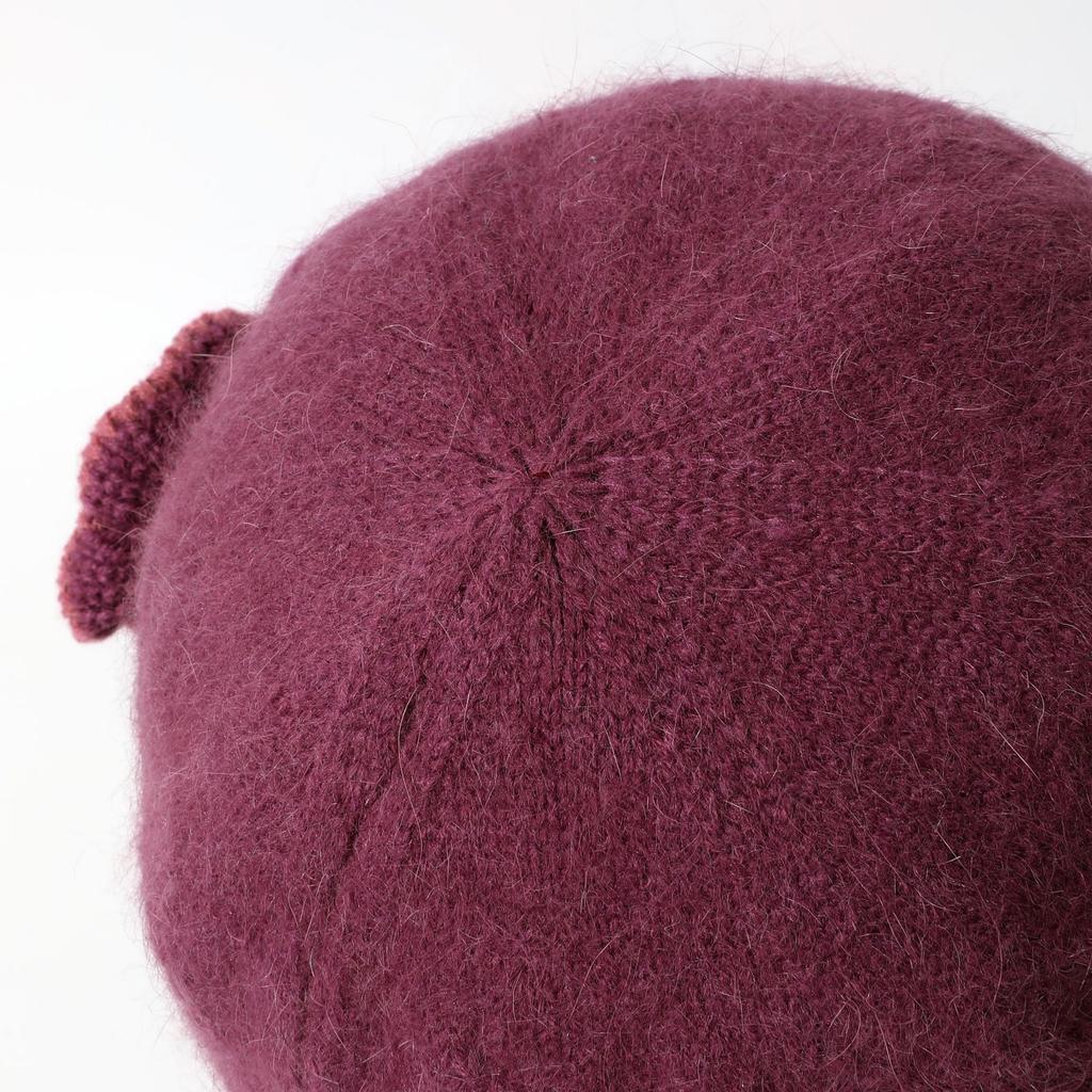 Thickened Rabbit Hair Knit Rabbit Hair Hat for Female Middle Aged and Elderly Grandmother Mothers Versatile and Fashionable Ear Protection Basin Hat