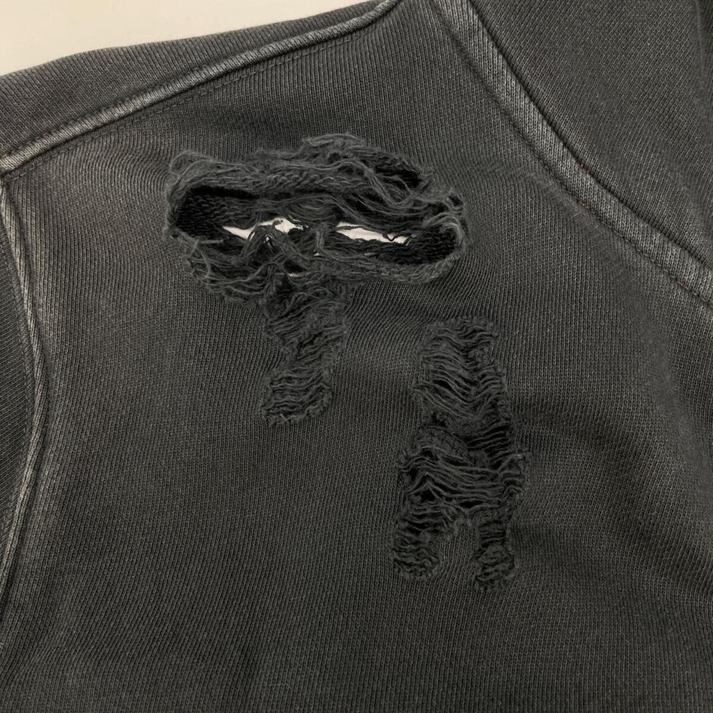 DIESEL BG000014 Gray Damaged Zip-Up Parka Jacket S grayUsed