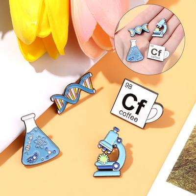 Science Teacher Gift Chemical Molecular Microscope Enamel Pin Science Brooches Badges