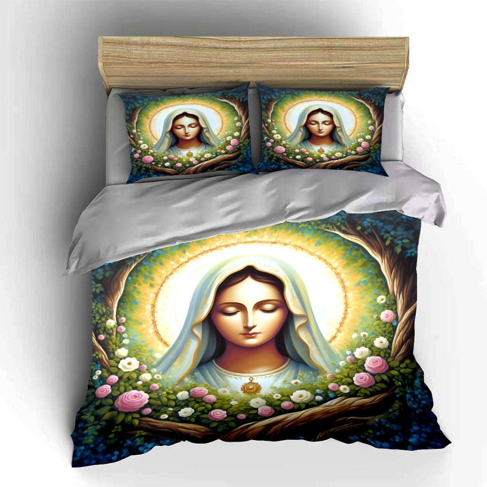 Sacred Religious Artwork Gift Set  Kid'S And Adults' Bedroom Decor, Exquisite Three-Piece Bedding Set Gift