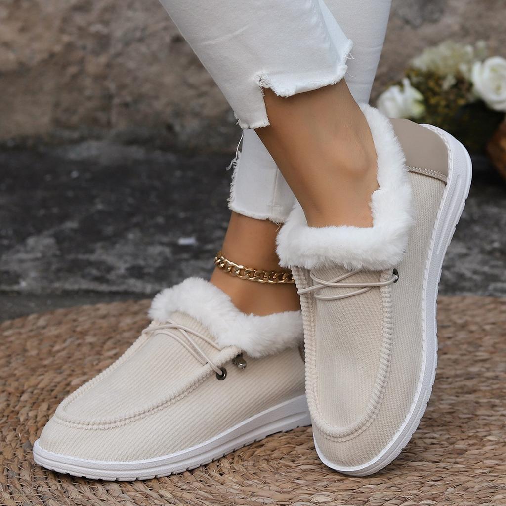 Foreign Trade Large Size Winter Cotton Shoes Autumn and Winter New European and American Thick-soled Wool Snow Boots Women's Velvet Warm Round Cot